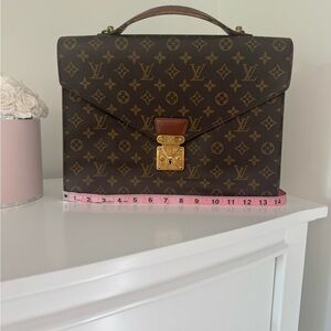 Louis Vuitton Monogram Canvas Briefcase with Gold Hardware